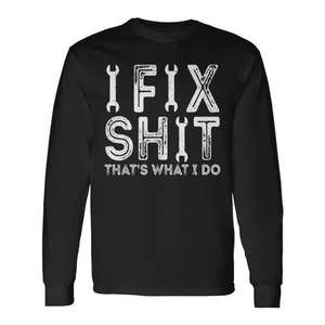 Camiseta vintage de manga larga I Fix Shit That's What I Do - Product Image 1