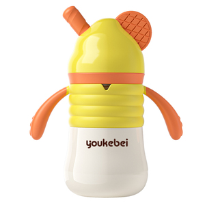 Youkebei 300ml Cute Baby Thermal Cup 316 Acero inoxidable Líquido Boquilla de silicona suave Sin BPA Diseño a prueba de fugas Mango incluido - Product Image 1