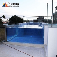Panneaux de cloisonnement en polycarbonate acrylique en forme de I HUASHUAITE 50 mm 60 mm 80 mm 100 mm pour piscine