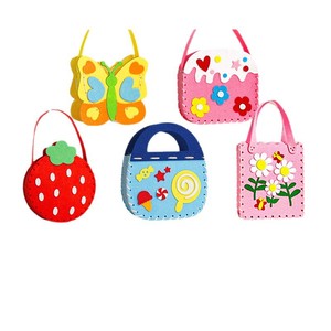 ชุดงานฝีมือขนสัตว์สำหรับเด็ก-DIY กระเป๋าถือและกระเป๋าผ้าสักหลาดเย็บของเล่นเพื่อการศึกษาสำหรับเด็กอายุ 4-6 ปีของขวัญ SHJ - Product Image 3