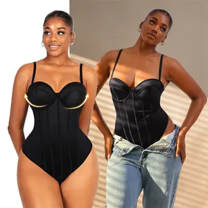 HEXIN Invisible Women Body Shaper Bra Fat Tummy Control Deep V Neck Body Shaper Party Wear Shapewear For Women