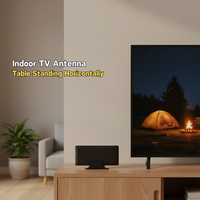 ANTENNA de TV Interior Plana Mini de Plástico ANTOP, Horizontal y Vertical, para Mesa, Rango de Frecuencia 470-862MHz, Impedancia 75, 20dB