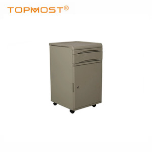 Topmost Hospital Bedside Cabinet Light Gray <b>Plastic</b> With <b>Drawer</b> And Door For Ward <b>Storage</b> - Product Image 1