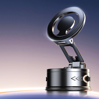 Support de téléphone portable pour voiture et bureau, en alliage d'aluminium, pliable, à ventouse magnétique, rotatif à 360 degrés, compatible avec iPhone