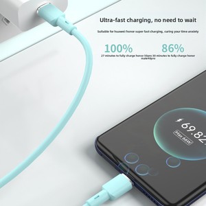 Câble de charge rapide USB/Micro USB/Type-C en silicone vert clair de 1 mètre pour téléphones Android - Product Image 3