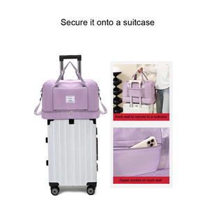 Bolsa de deporte multifuncional plegable de doble fondo para viajes, fitness, ligera, para almacenamiento, sencilla, para mujeres y hombres - Product Image 6