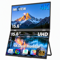 15,6 inch UHD 60Hz draagbare dubbele monitor, 100% sRGB, mat, opklapbaar, grote standaard, DP, Type-C, HDR-scherm voor laptop