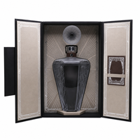 Boîte-cadeau de luxe en bois artisanal Art Déco à double porte pour spiritueux, forme rectangulaire, avec doublure intérieure décorative personnalisée, qualité supérieure