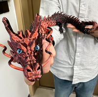 Figurines de dragon chinois imprimées en 3D géantes de 35,4 pouces (90 cm), articulations mobiles, décoration fantastique, sculpture de bureau flexible
