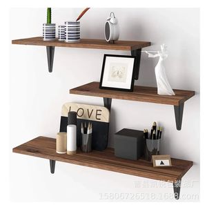Wooden <b>Wall</b> <b>Mounted</b> Storage Rack 3 Tier Rectangle For Living Room Home Decor Display <b>Shelf</b> - Product Image 1