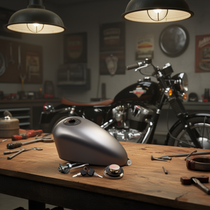 ถังน้ำมันเชื้อเพลิงมอเตอร์ไซค์เหล็กคุณภาพสูงสำหรับ Harley Sportster Ironhead Bobber 1955-1978 ขนาด 1.5 แกลลอน 5 ลิตร พร้อมฝาปิด อะไหล่ทดแทนใหม่ - Product Image 2