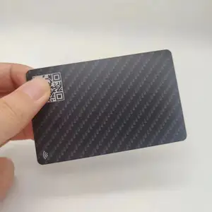 Kartu NFC keanggotaan hitam matte plastik NTAG 4/4 lapisan UV Cetak penuh 213 kualitas tinggi
