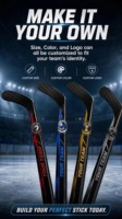 Bâtons de hockey en fibre de carbone, vente en gros directe d'usine, haute qualité, logo personnalisé, plusieurs tailles, options de lames pour les acheteurs en gros