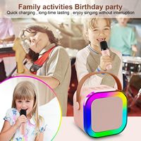 ST147 Altavoz Bluetooth Familiar con Micrófono para Fiestas en Casa, KTV, Compatible con Tarjeta TF, Máquina de Karaoke