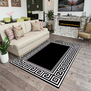 <span class=keywords><strong>Tapis</strong></span> de prière moderne en polyester robuste <span class=keywords><strong>tapis</strong></span> antidérapant <span class=keywords><strong>noir</strong></span> <span class=keywords><strong>et</strong></span> <span class=keywords><strong>blanc</strong></span> pour la décoration intérieure fabriqué à la machine - Product Image 4