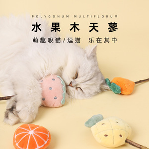 Juguete de masticación duradero con hierba gatera para gatos, palo para jugar con frutas y verduras, suministros para mascotas de interior al por mayor - Product Image 2