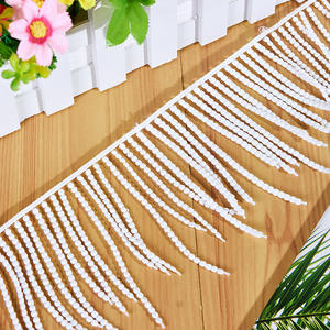 Produttore In-Stock all'ingrosso di seta di latte di seta di latte solubile In acqua In pizzo a pois nappa frangia animale per uso indumento - Product Image 2