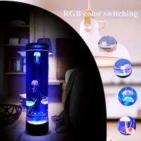Lampe de nuit LED J&R 27,5 pouces, nouvelle décoration de fête, base à changement de couleur RGB, cadeau pour enfants, lampe fantaisie méduse lave eau, étanche