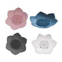 Lotus Bunga Sabun Silikon Sabun Pemegang Non-Slip Fleksibel Sabun Tray untuk Kamar Mandi Shower