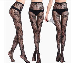 Women's Floral Lace Jacquard Weave Pantyhose Sexy Thin <b>Stockings</b> and Tights <b>Knitted</b> Lingerie Hose Fishnet Weave - Product Image 4