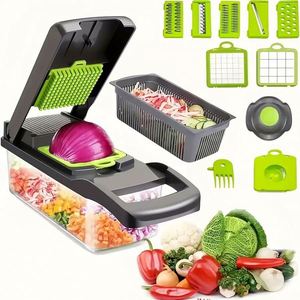 Top Seller Manual Kitchen <b>Vegetable</b> Chopper Onion Chopper Stainless Steel Blades <b>Multifunction</b> Handheld Modern Container - Product Image 2