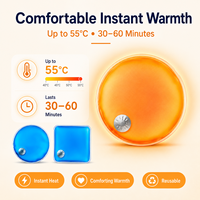 Pack chauffant réutilisable et étanche en acétate de sodium, pack chauffant à pression pour un réchauffement instantané des poches lors des voyages hivernaux
