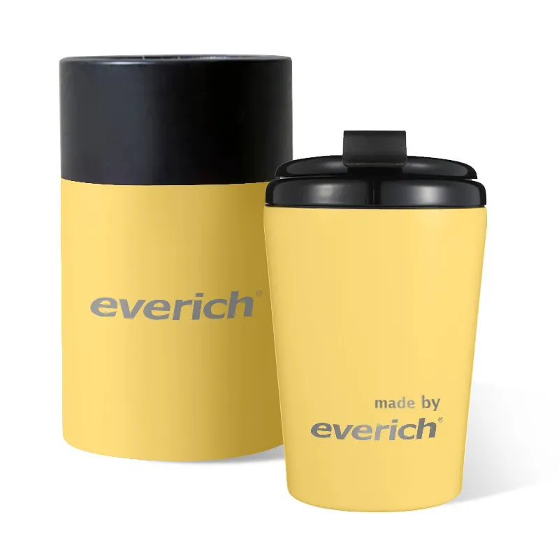 2024 umweltfreundlicher doppelwandiger edelstahl-Reise-Kaffeebecher vakuumisoliert wiederverwendbarer Kaffee-Becherbecher