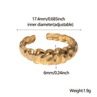 Mode Étanche Chunky Croissant Anneau Ternir Sans Or Plaqué En Acier Inoxydable Anneau Ouvert anillos de acero inoxidable