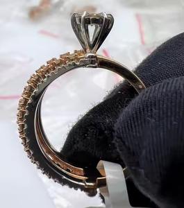 Bague de fiançailles élégante en or massif 14K 18K avec diamant naturel, bijoux de mariée au design intemporel luxueux - Product Image 5