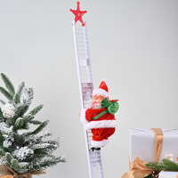 M. Christmas Super Climber Musical Animé 42-Inch Plush White Santa Claus Factory Wholesale Christmas Decoration