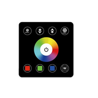 Roue de couleur arc-en-ciel de 86*86mm Gradateur double blanc CCT RGB RGBW RGBCW Panneau mural Contrôleur LED tactile