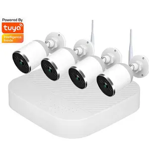 Tuya intelligentes NVR-Sicherheitskamerasystem HD 3 MP drahtloses Überwachungsset Heimfernmelder WLAN CCTV-Kamerekit wasserdicht im Freien