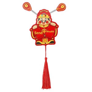 Autocollants magnétiques 3D en plastique pour réfrigérateur, motif dessin animé Dieu de la Richesse, oreilles colorées, décoratifs et festifs, à double usage, <span class=keywords><strong>avec</strong></span> <span class=keywords><strong>ventouse</strong></span> – Nouvel An - Product Image 5