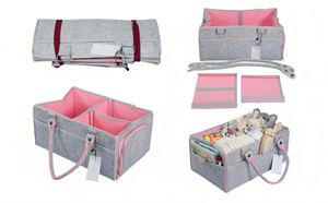 Portable Nursery Basket for Diapers Caddy Felt Diaper Caddy Organizer for <b>Baby</b> Stuff <b>Storage</b> - Product Image 5