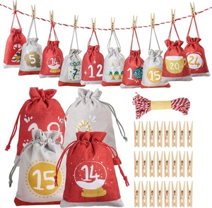 <span class=keywords><strong>Calendrier</strong></span> <span class=keywords><strong>de</strong></span> <span class=keywords><strong>l</strong></span>'<span class=keywords><strong>Avent</strong></span> <span class=keywords><strong>de</strong></span> Noë<span class=keywords><strong>l</strong></span> 24 pièces 4x6 pouces Sacs à cordon réutilisables écologiques pour le compte à rebours Remplissez vos propres cadeaux <span class=keywords><strong>de</strong></span> Noë<span class=keywords><strong>l</strong></span> - Product Image 1