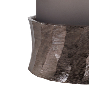 Portacandele in vetro con base in metallo per decorazioni domestiche, candelabro a pilastro per esposizione su mensola o camino - Product Image 5