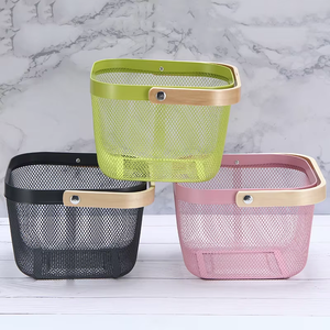 <span class=keywords><strong>Cesta</strong></span> de Almacenamiento Cuadrada de Metal Mixwares con Asa de Madera, Organizador de Frutas y Alimentos para Cocina, <span class=keywords><strong>Cesta</strong></span> de Cosecha - Product Image 5