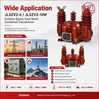 Transformateur combiné d'instrumentation de classe 0.2S pour comptage en sous-station 10kV JLSZV2-10W 300/5A 10000/100V