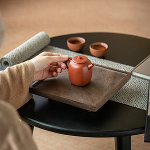 Guanlan Walnut Wood Square Dry Brewing Tray Kung Fu <b>Tea</b> <b>Set</b> Accessory Superior Quality - Product Image 5