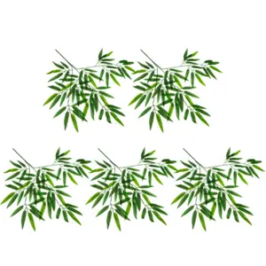 Artificial Bamboo Plant Green Branches Leaf Pole Plant for DIY Crafts Home Office Hotel Wedding Party Garden Decoration