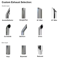 Échappement supérieur en acier inoxydable poli/chromé de 4, 5, 6, 7, 8 pouces, style Aussie/Bull Horn/Chino, pour camions poids lourds, fabrication OEM