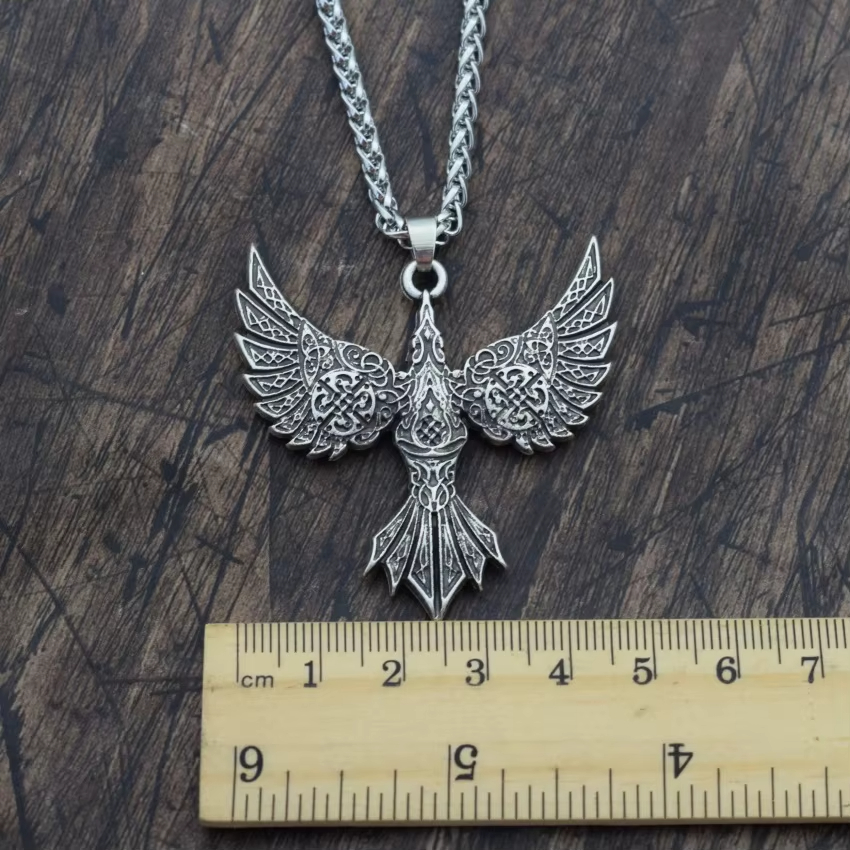 OIDEA Collana Collare Uomo Donna In Pelle - Teschio E Piuma Stile Gotico Punk - Nero Argento - 2