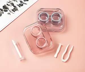 Sıcak satış özelleştirmek logosu taşınabilir kozmetik renkli kontakt <span class=keywords><strong>Lens</strong></span> kılıf temas <span class=keywords><strong>Lens</strong></span> depolama için cımbız ile Set - Product Image 2