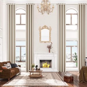 Xinlan rèm nhà máy trực tiếp biệt thự treo lên chống cháy trần cao Rèm khách sạn Salon thêm rèm dài - Product Image 1