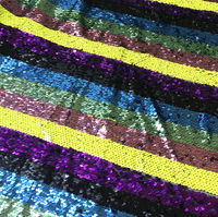 Nouveau tissu à paillettes rayé coloré, tissu à paillettes rayé, tissu à sequins pour robe de femme, robe de créateur