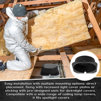 Couverture de Luminaire Encastré Moderne Ronde en ABS Noir Ignifuge et Économe en Énergie, Installation Facile, Blanc Neutre 4100K, Garantie 3 Ans