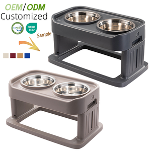 Alta qualidade Removable Pet cão gato elevado tigelas PP + aço inoxidável dog food tigela de água Dobrável Atacado Custom dog bowl - Product Image 1