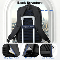 Sac à dos de travail et de voyage pour homme, grande capacité, avec logo personnalisé, résistant à l'eau, pour ordinateur portable 17 pouces