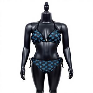 ชุดบิกินี่เอวสูงคุณภาพสูงสำหรับผู้หญิง สไตล์เรโทร ชุดว่ายน้ำสองชิ้น กระชับสัดส่วน ระบายอากาศได้ดี แห้งเร็ว ต้านเชื้อแบคทีเรีย ด้านหน้า - Product Image 1