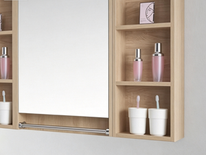DIY Modern Wall Mount Mirrored <strong>Bathroom</strong> Medicine Cabinet Vanity Storage <strong>Unit</strong> with Open Shelves for Hotel Home <strong>Bathroom</strong> Use - Product Image 5